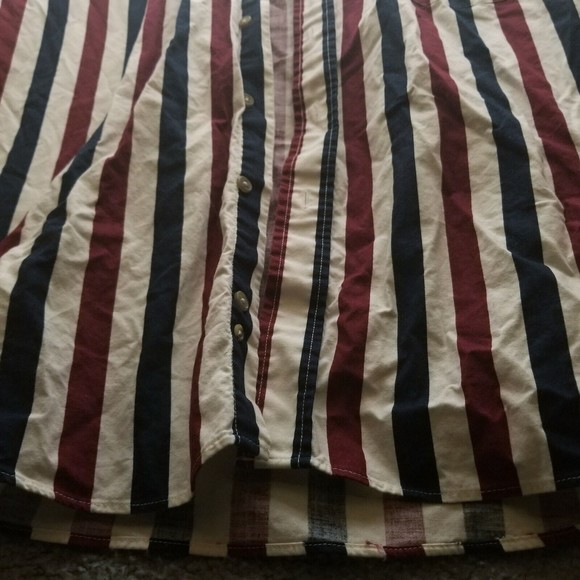 Natural Issue L RW&B Striped Multicolor Button-Down Shirt 52" 31" 10.25" - Picture 8 of 14